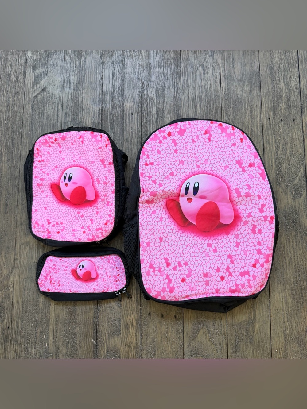Pink Kirby Backpack Set - 3 Piece